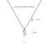 Solid 925 Sterling Silver Initial Crystal Personalised Alphabet Letter Necklace Silver
